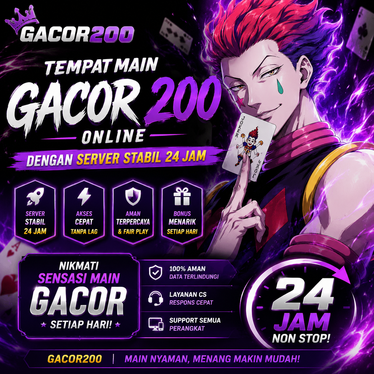 GACOR200: Tempat Main GACOR 200 Online dengan Server Stabil 24 Jam